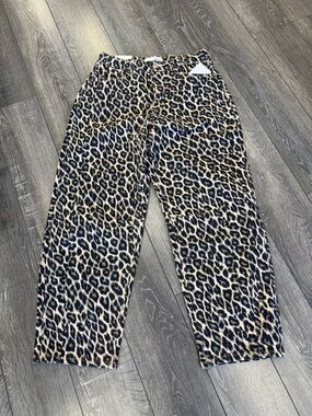VERVET BY FLYING MONKEY Leopard Print Kids Casual Pants - Black & Tan